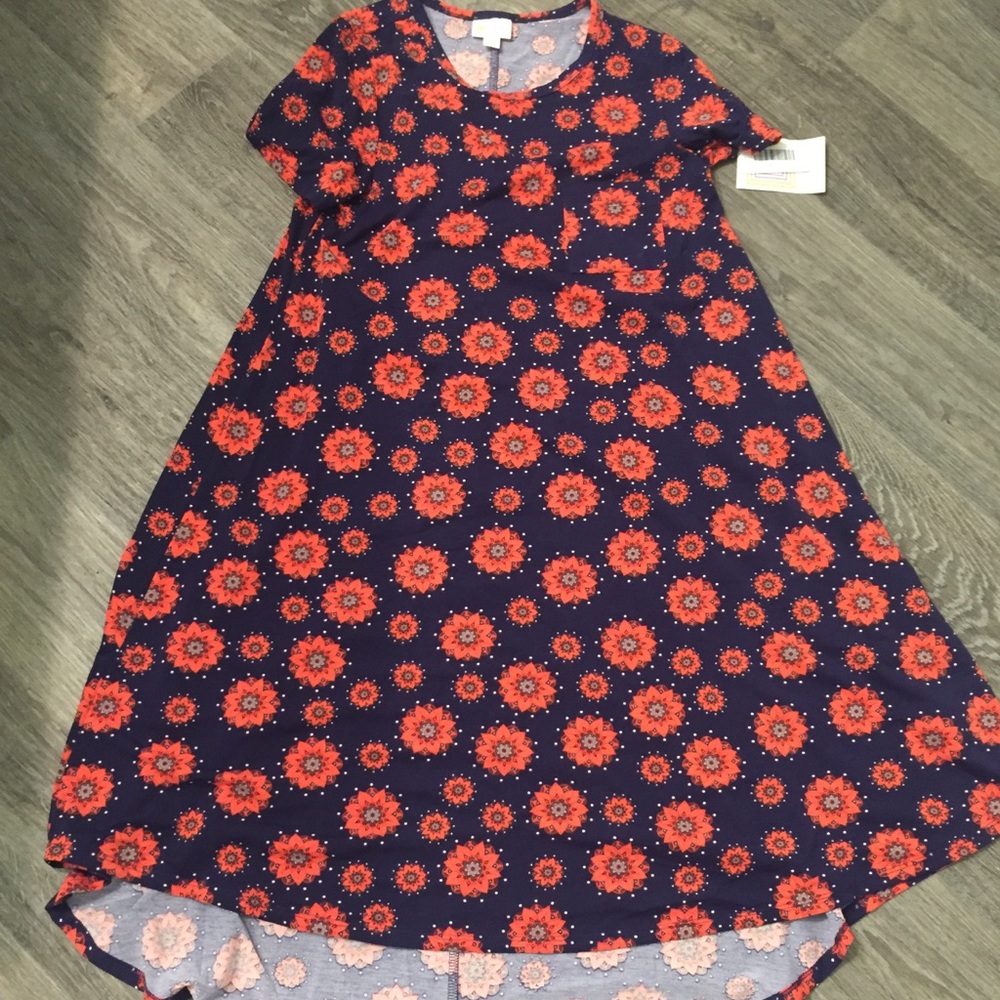 Lularoe Carly x small Navy, Orange NWT